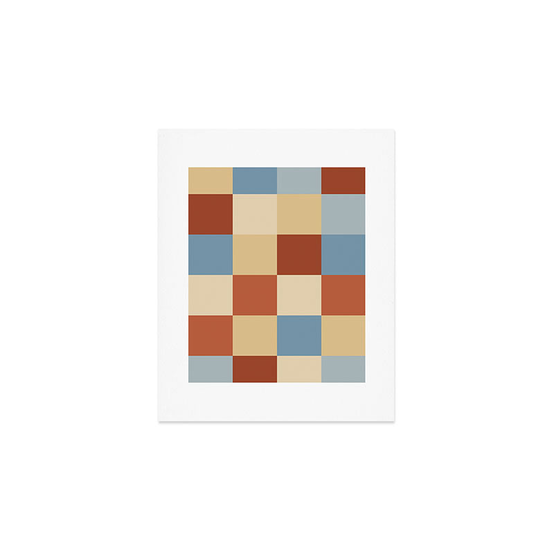 Bold Retro Checks Pattern - Large XX Art Print Gallery Image 1