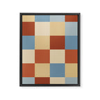 Bold Retro Checks Pattern - Large XX Framed Canvas Print Gallery Image 8