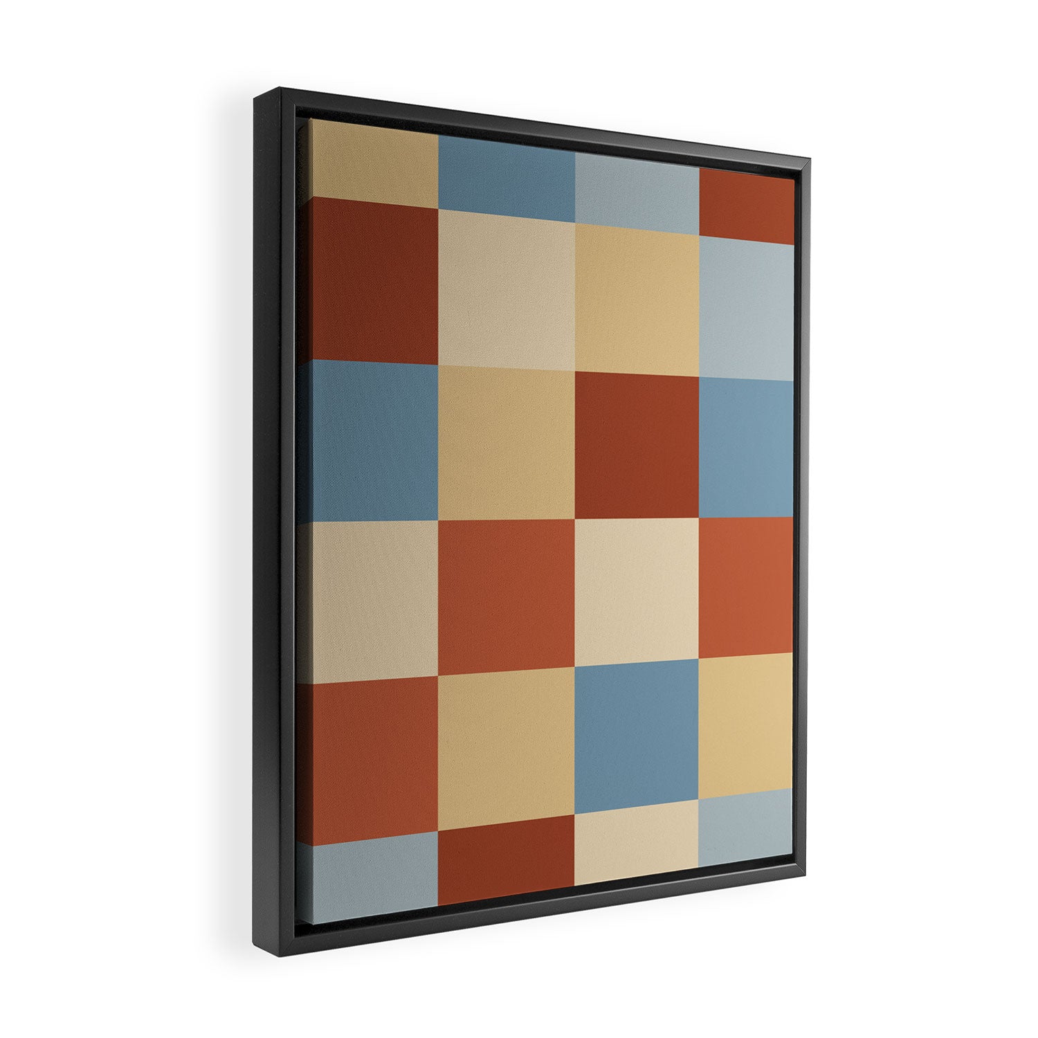 Bold Retro Checks Pattern - Large XX Framed Canvas Print Gallery Image 2
