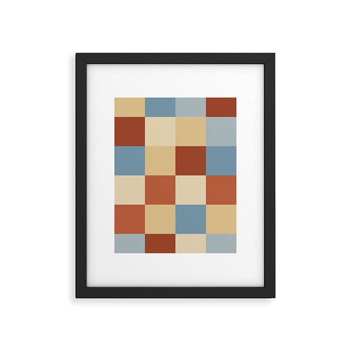 Bold Retro Checks Pattern - Large XX Framed Art Print Gallery Image 1
