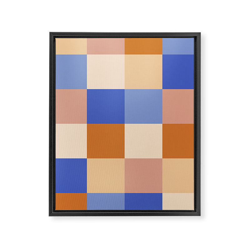 Bold Retro Checks Pattern - Large XXIX Framed Canvas Print Gallery Image 8