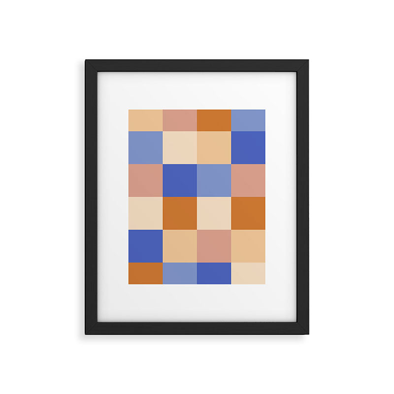 Bold Retro Checks Pattern - Large XXIX Framed Art Print Gallery Image 6