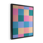 Bold Retro Checks Pattern - Large XXXI Framed Canvas Print Gallery Image 2