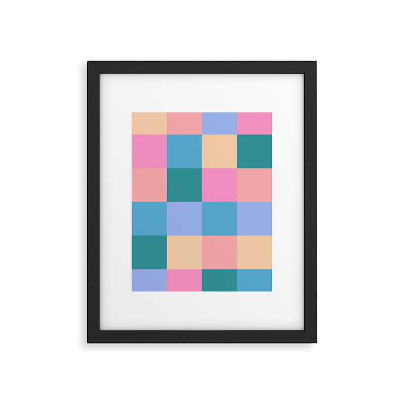 Bold Retro Checks Pattern - Large XXXI Framed Art Print Gallery Image 6