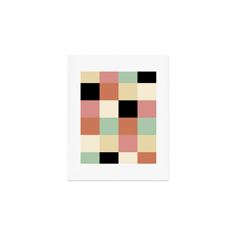 Bold Retro Checks Pattern - Large XXXIV Art Print Gallery Image 1