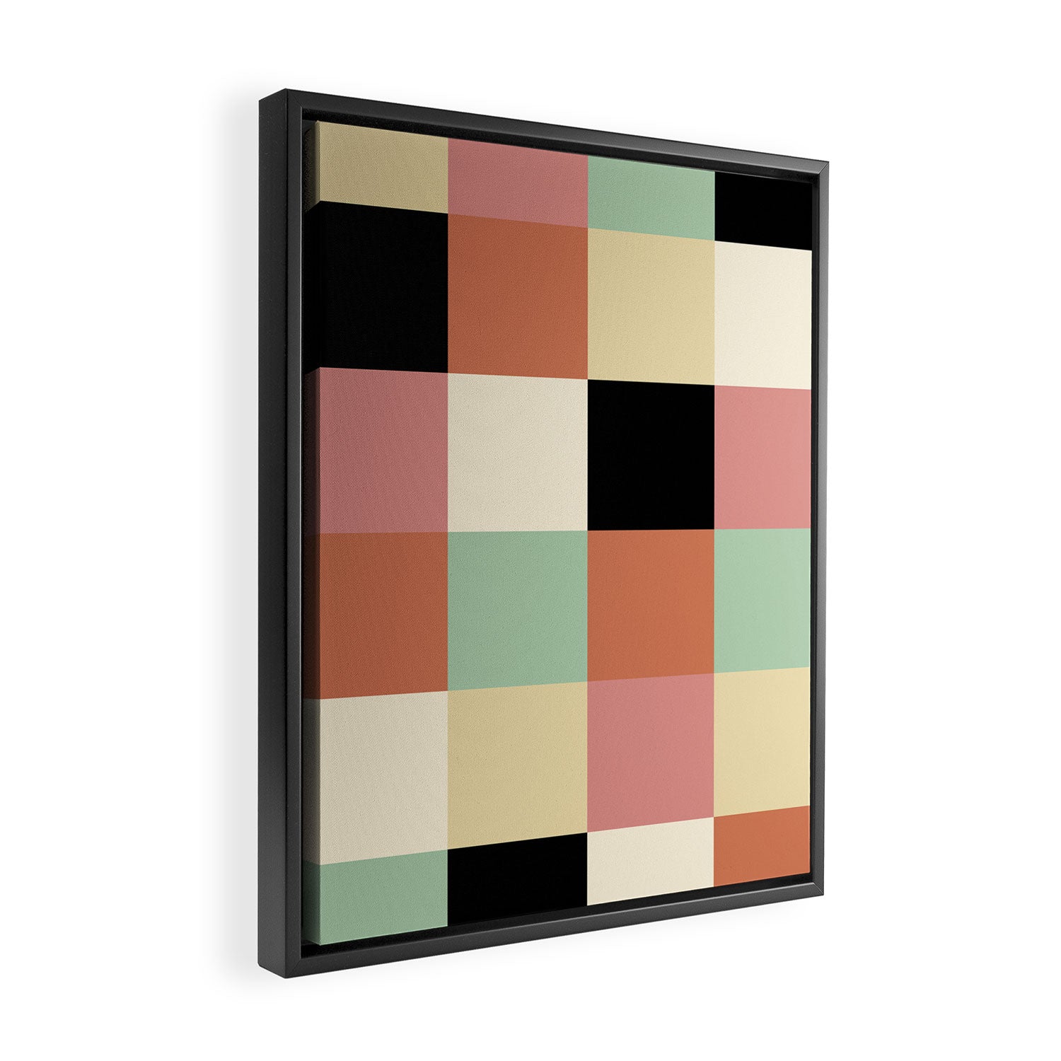 Bold Retro Checks Pattern - Large XXXIV Framed Canvas Print Gallery Image 2