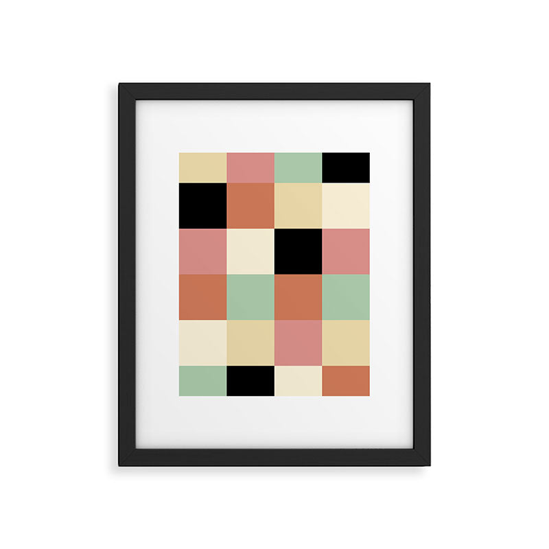 Bold Retro Checks Pattern - Large XXXIV Framed Art Print Gallery Image 6