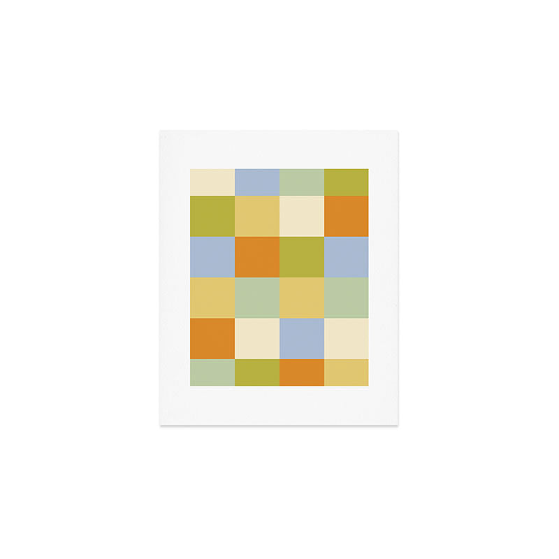 Bold Retro Checks Pattern - Large XXXVI Art Print Gallery Image 1