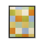 Bold Retro Checks Pattern - Large XXXVI Framed Canvas Print Gallery Image 8