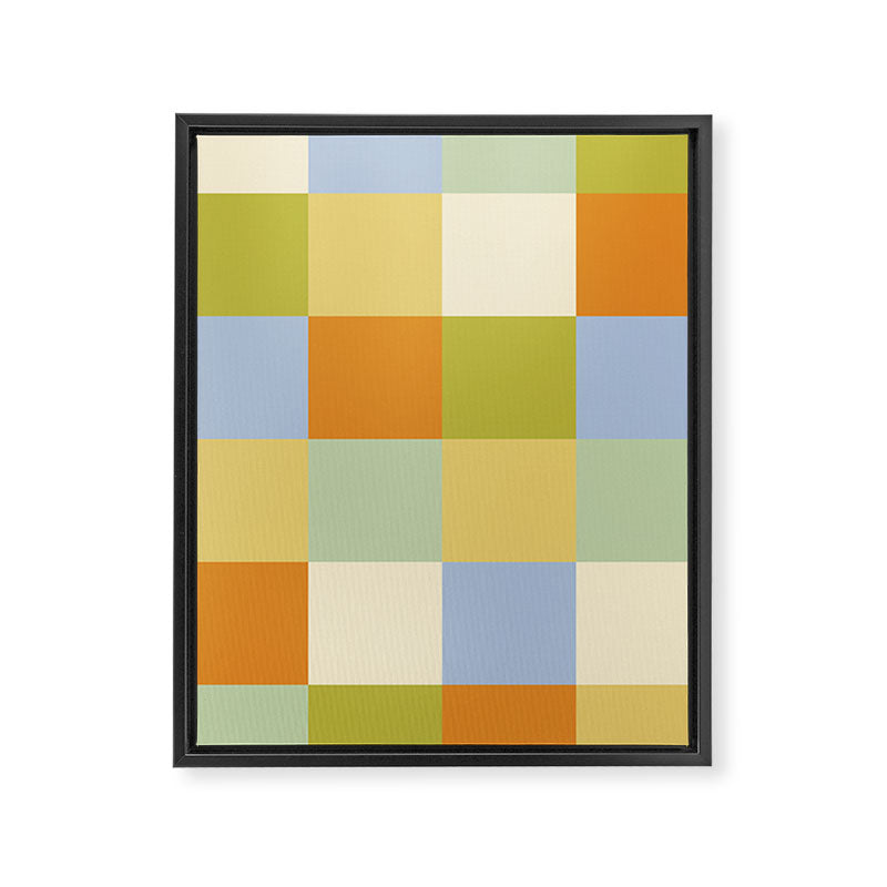 Bold Retro Checks Pattern - Large XXXVI Framed Canvas Print Gallery Image 8