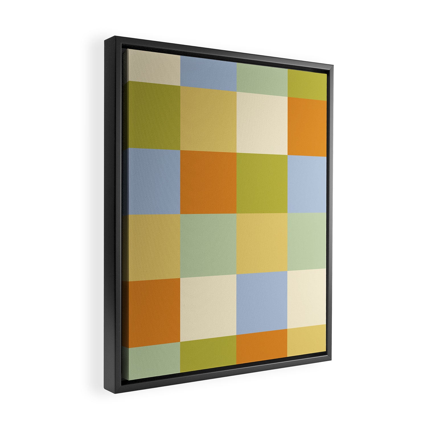 Bold Retro Checks Pattern - Large XXXVI Framed Canvas Print Gallery Image 2