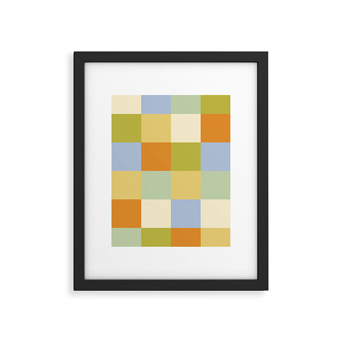 Bold Retro Checks Pattern - Large XXXVI Framed Art Print Gallery Image 1