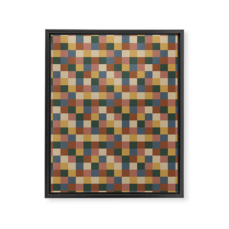 Bold Retro Checks Pattern - Small XI Framed Canvas Print Gallery Image 8