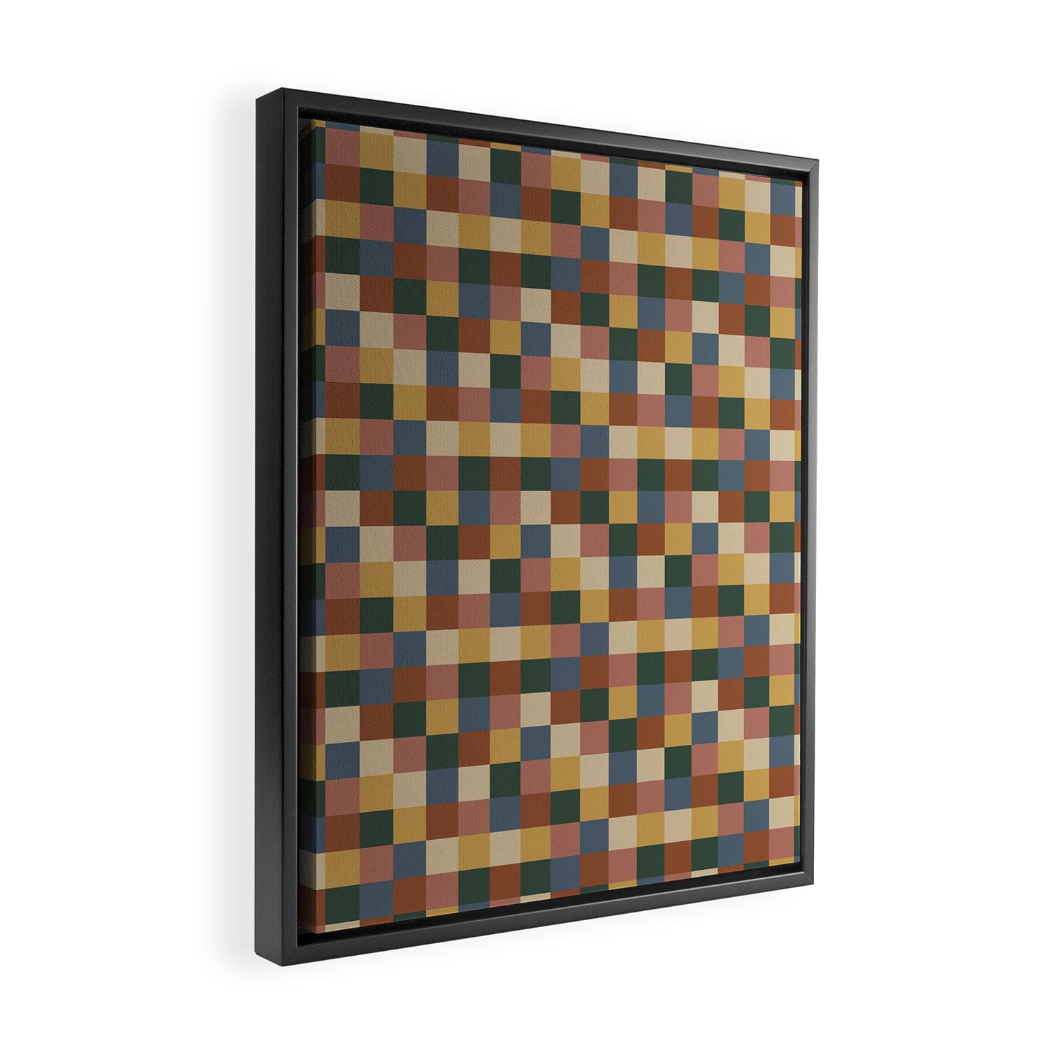 Bold Retro Checks Pattern - Small XI Framed Canvas Print Gallery Image 2