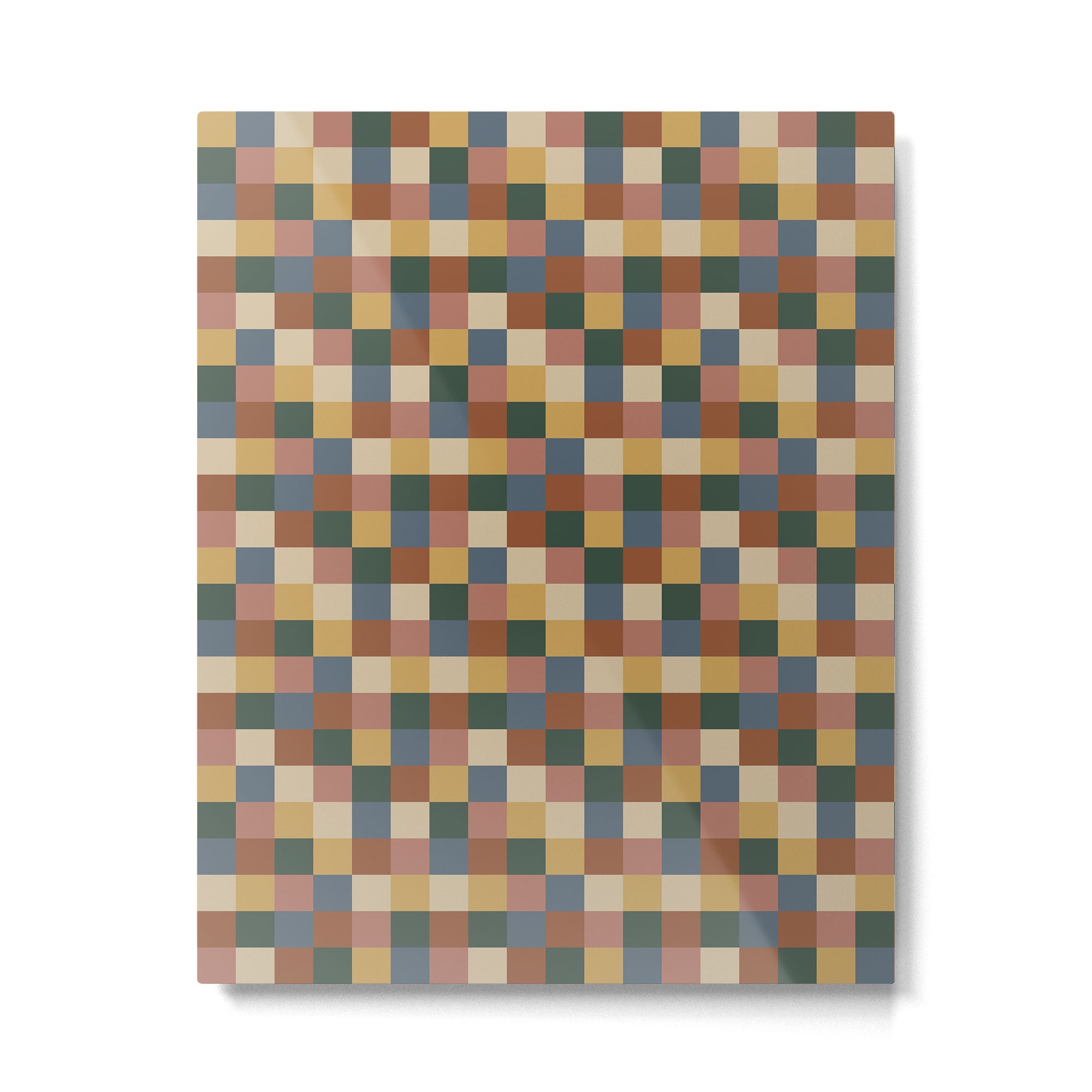 Bold Retro Checks Pattern - Small XI Metal Print Gallery Image 6