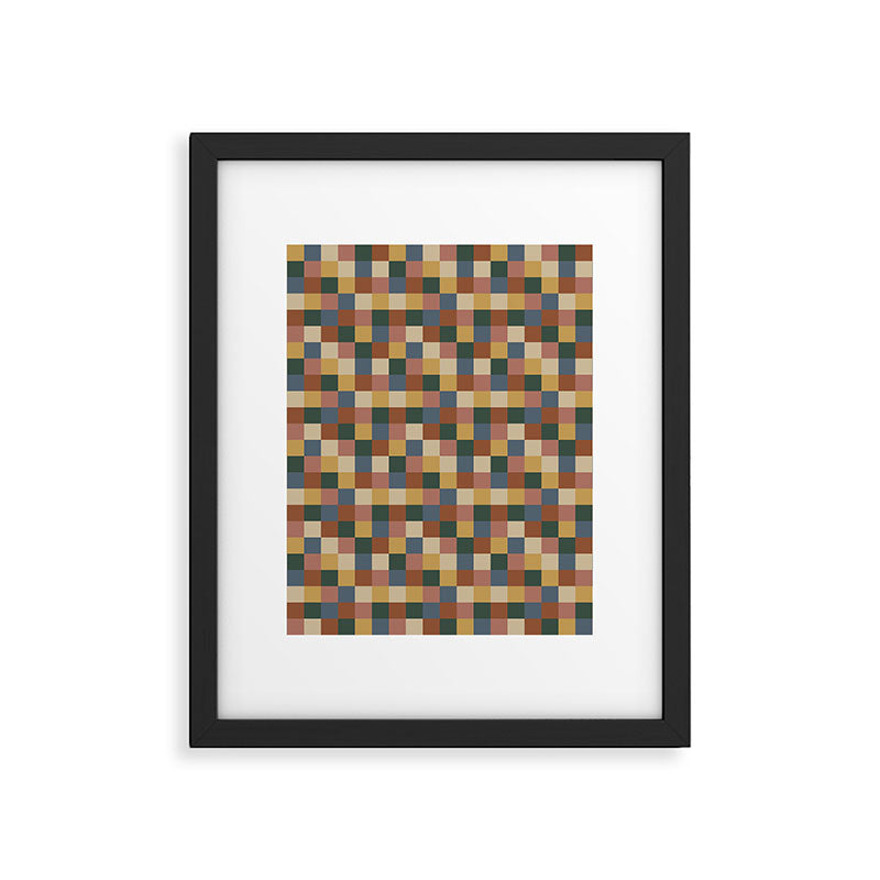 Bold Retro Checks Pattern - Small XI Framed Art Print Gallery Image 6