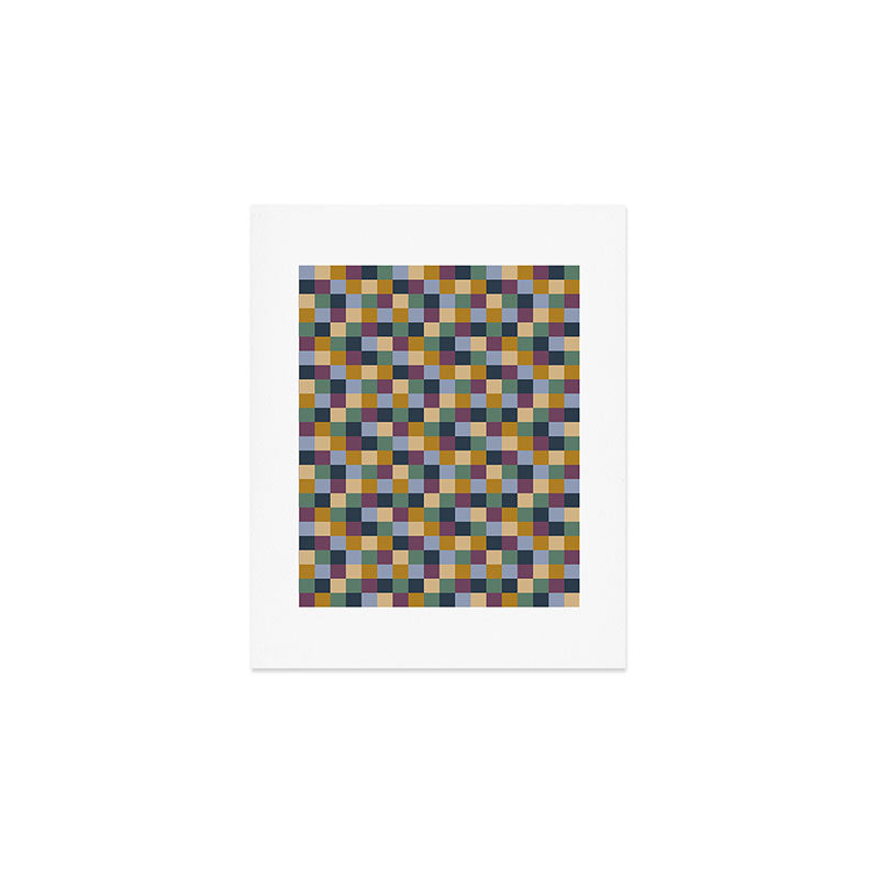 Bold Retro Checks Pattern - Small XIV Art Print Gallery Image 1