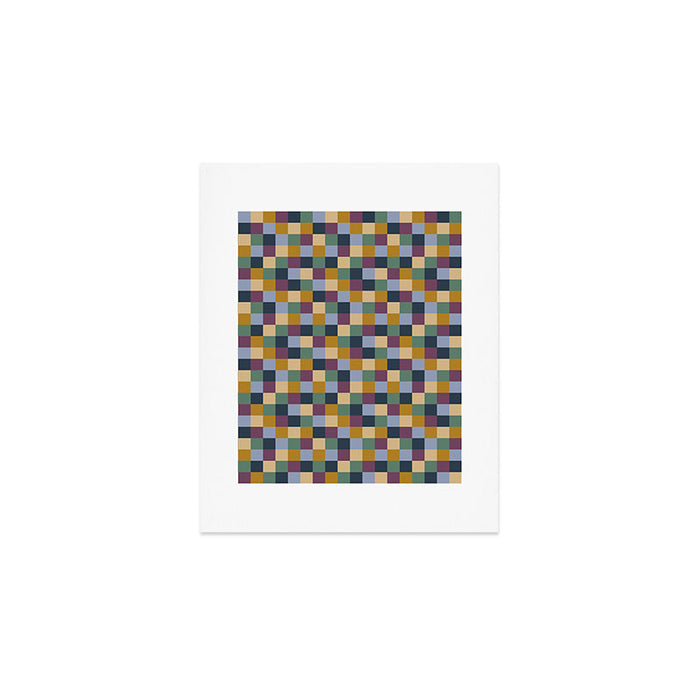 Bold Retro Checks Pattern - Small XIV Art Print Gallery Image 1