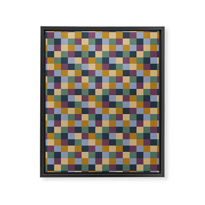 Bold Retro Checks Pattern - Small XIV Framed Canvas Print Gallery Image 1
