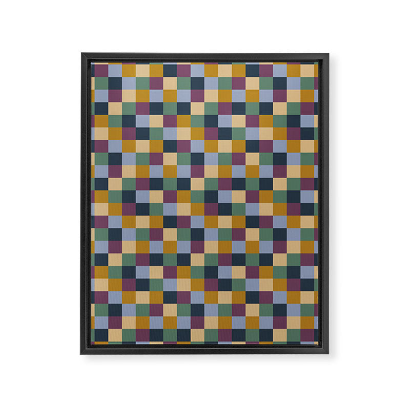 Bold Retro Checks Pattern - Small XIV Framed Canvas Print Gallery Image 8