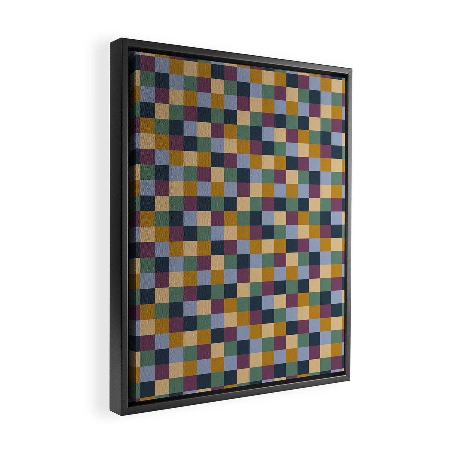 Bold Retro Checks Pattern - Small XIV Framed Canvas Print Gallery Image 2