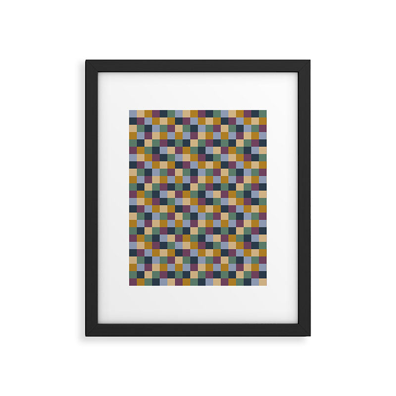 Bold Retro Checks Pattern - Small XIV Framed Art Print Gallery Image 6