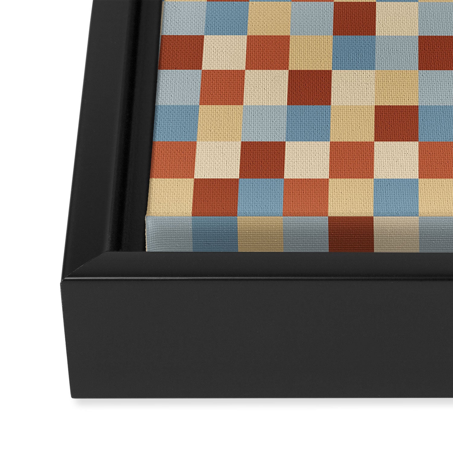 Bold Retro Checks Pattern - Small XX Framed Canvas Print Gallery Image 3