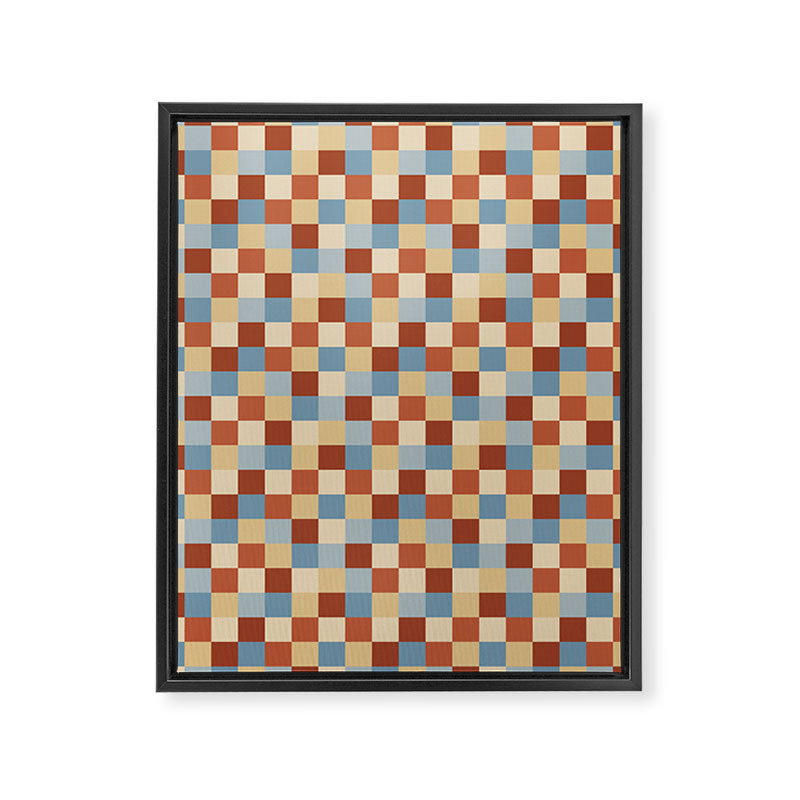 Bold Retro Checks Pattern - Small XX Framed Canvas Print Gallery Image 8