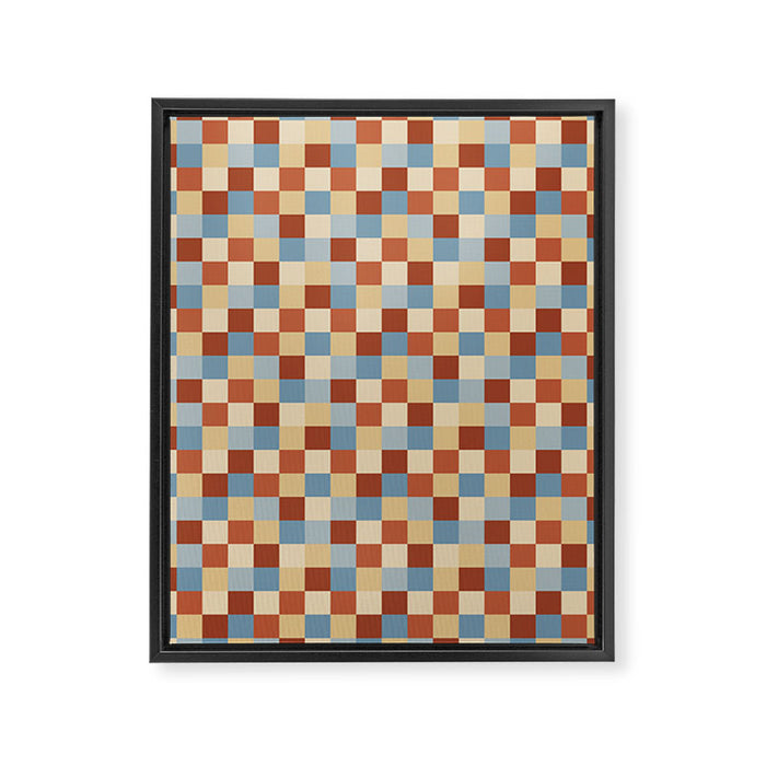 Bold Retro Checks Pattern - Small XX Framed Canvas Print Gallery Image 1