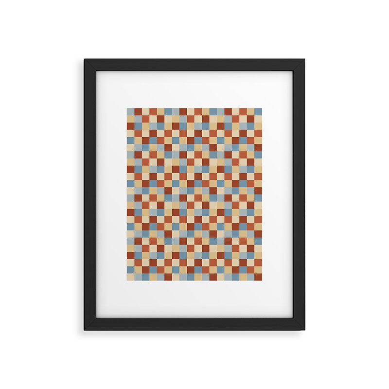 Bold Retro Checks Pattern - Small XX Framed Art Print Gallery Image 6
