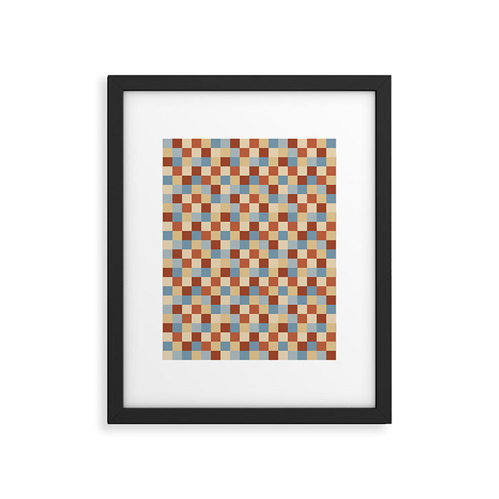Bold Retro Checks Pattern - Small XX Framed Art Print Gallery Image 1