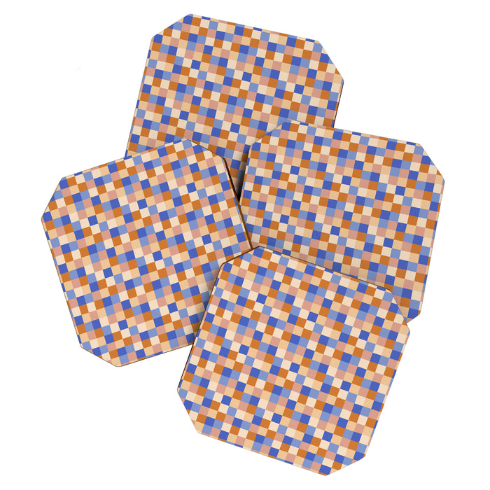 Bold Retro Checks Pattern - Small XXIX Coaster Gallery Image 1