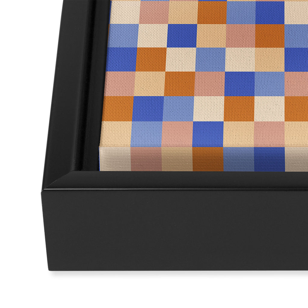 Bold Retro Checks Pattern - Small XXIX Framed Canvas Print Gallery Image 3
