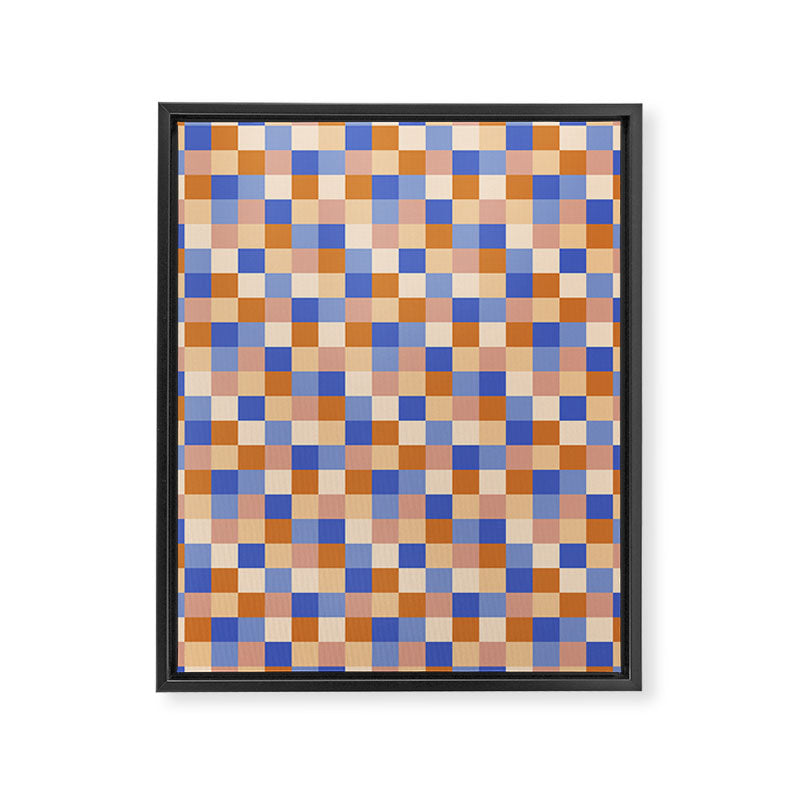 Bold Retro Checks Pattern - Small XXIX Framed Canvas Print Gallery Image 8