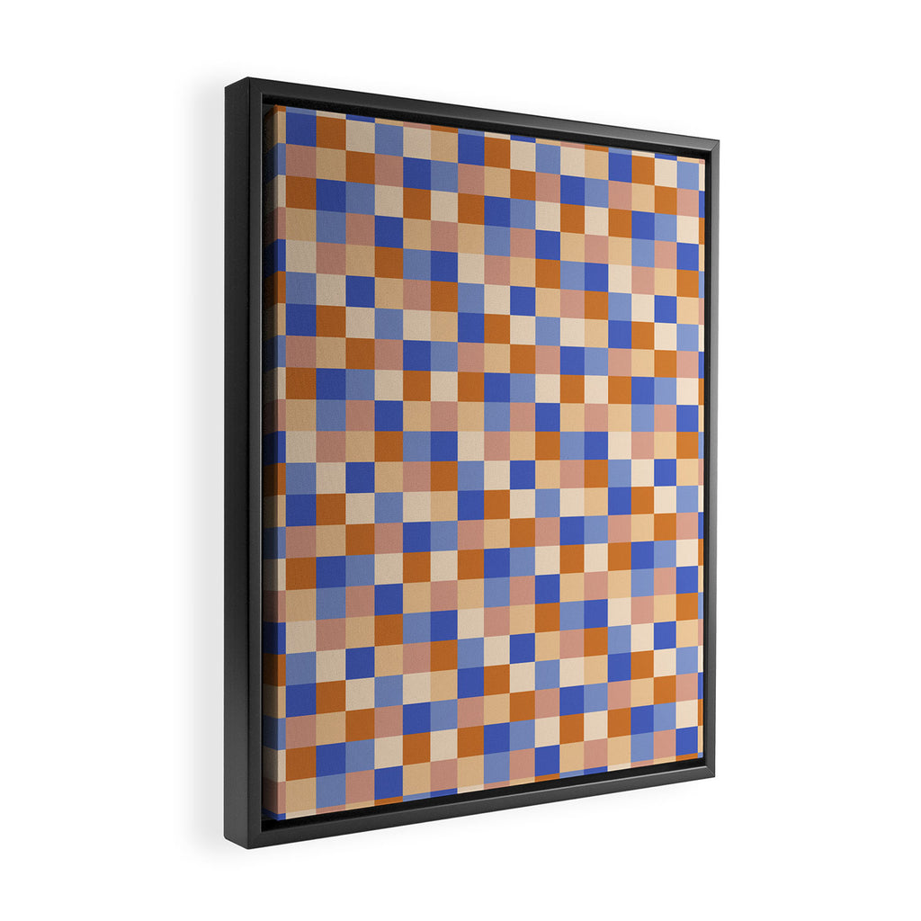 Bold Retro Checks Pattern - Small XXIX Framed Canvas Print Gallery Image 2
