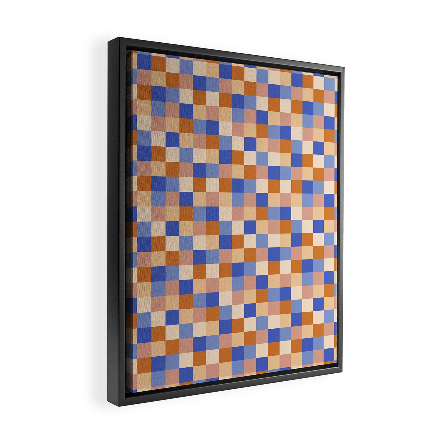 Bold Retro Checks Pattern - Small XXIX Framed Canvas Print Gallery Image 2