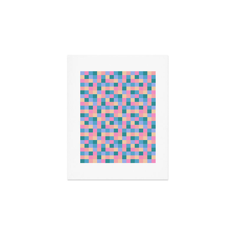 Bold Retro Checks Pattern - Small XXXI Art Print Gallery Image 1