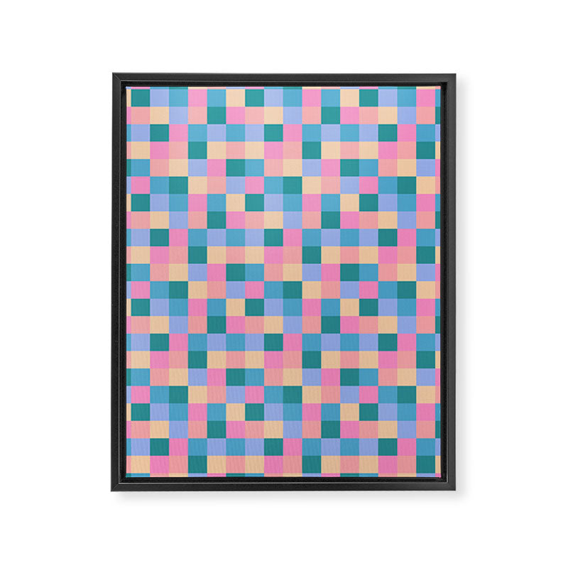 Bold Retro Checks Pattern - Small XXXI Framed Canvas Print Gallery Image 8