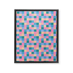 Bold Retro Checks Pattern - Small XXXI Framed Canvas Print Gallery Image 8