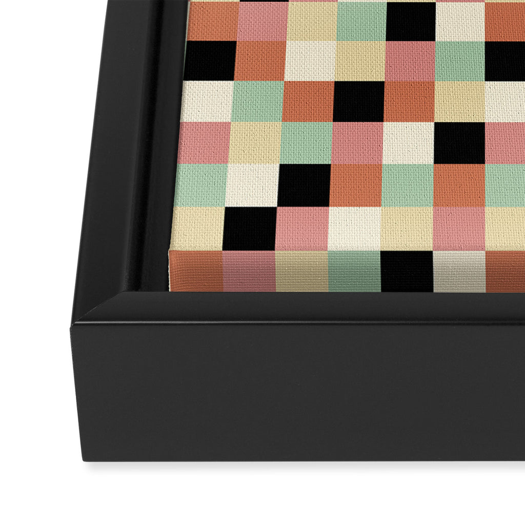 Bold Retro Checks Pattern - Small XXXIV Framed Canvas Print Gallery Image 3
