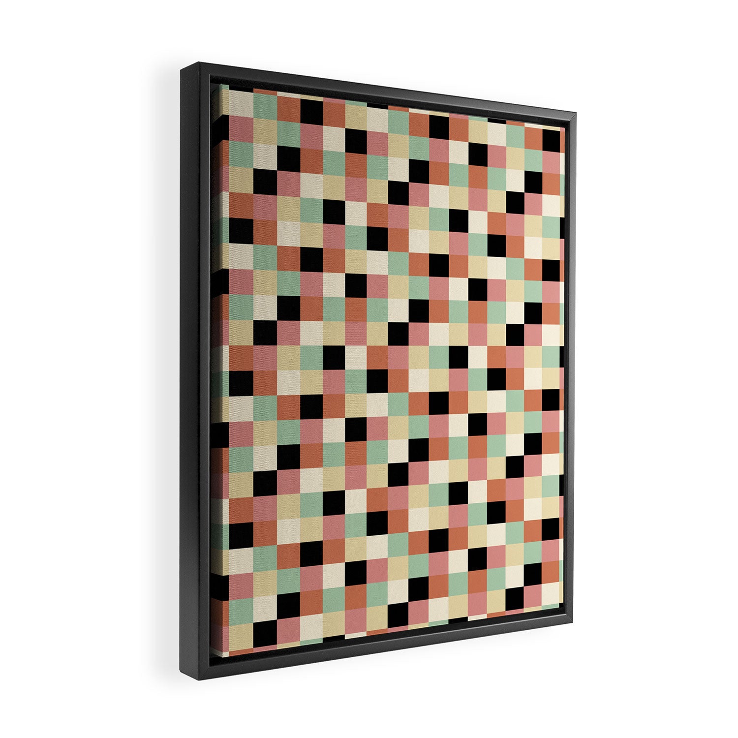 Bold Retro Checks Pattern - Small XXXIV Framed Canvas Print Gallery Image 2