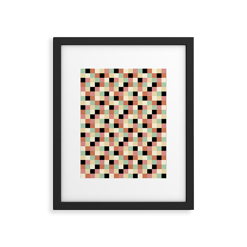 Bold Retro Checks Pattern - Small XXXIV Framed Art Print Gallery Image 6