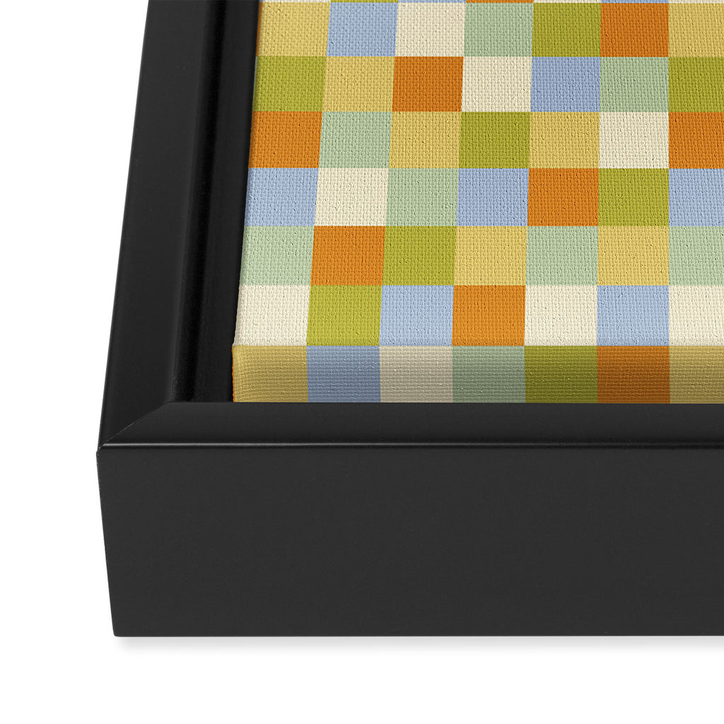 Bold Retro Checks Pattern - Small XXXVI Framed Canvas Print Gallery Image 3