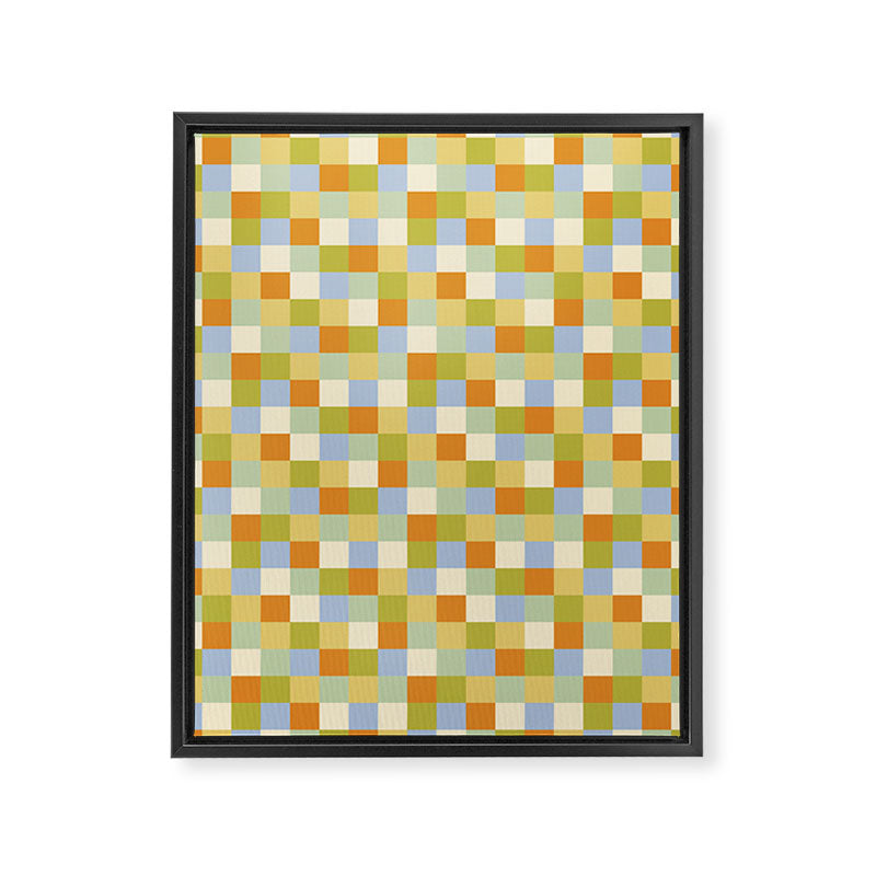Bold Retro Checks Pattern - Small XXXVI Framed Canvas Print Gallery Image 8