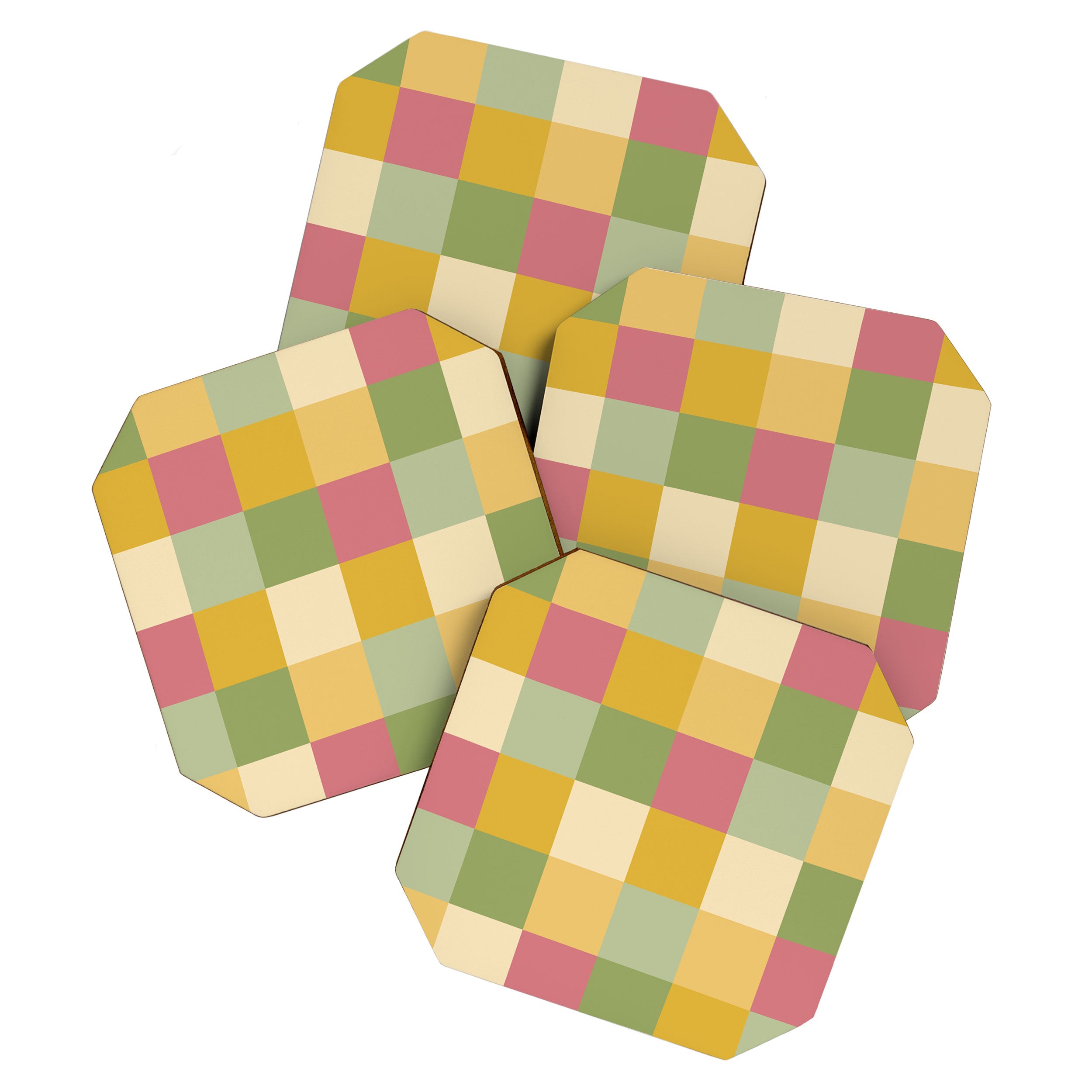 Bold Vintage Checks Pattern - Large XIX Coaster Gallery Image 1