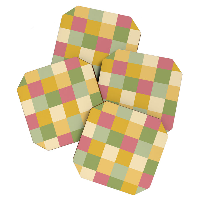 Bold Vintage Checks Pattern - Large XIX Coaster Gallery Image 1