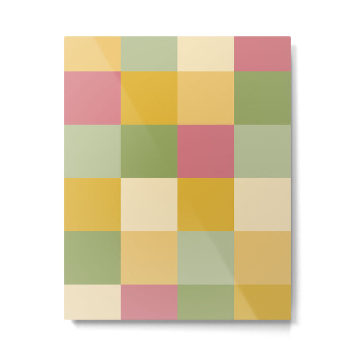 Bold Vintage Checks Pattern - Large XIX Metal Print Gallery Image 1