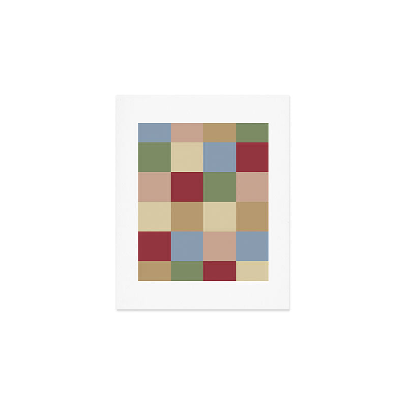 Bold Vintage Checks Pattern - Large XXI Art Print Gallery Image 1