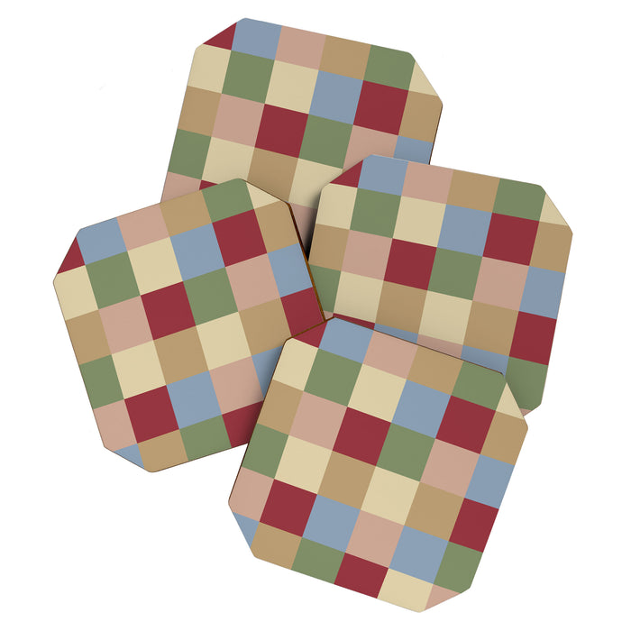 Bold Vintage Checks Pattern - Large XXI Coaster Gallery Image 1