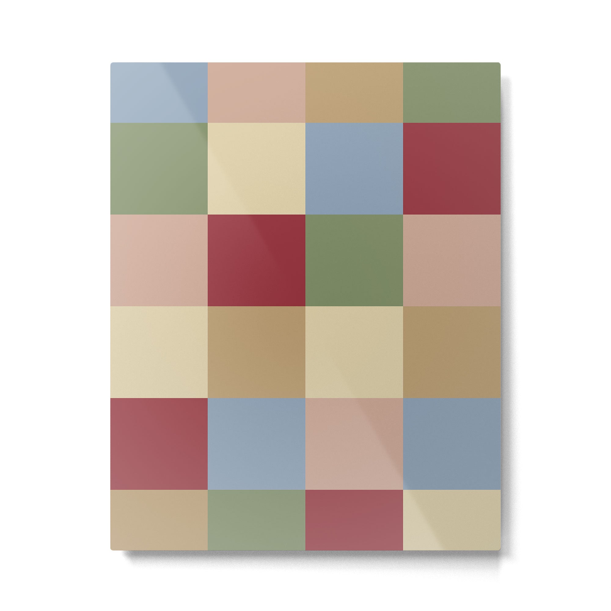 Bold Vintage Checks Pattern - Large XXI Metal Print Gallery Image 6